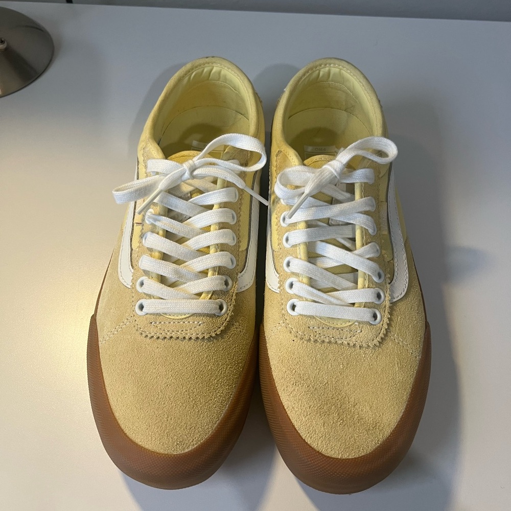 Vans Yellow Suede Sneakers with White Accents - Vans Chima Pro 2